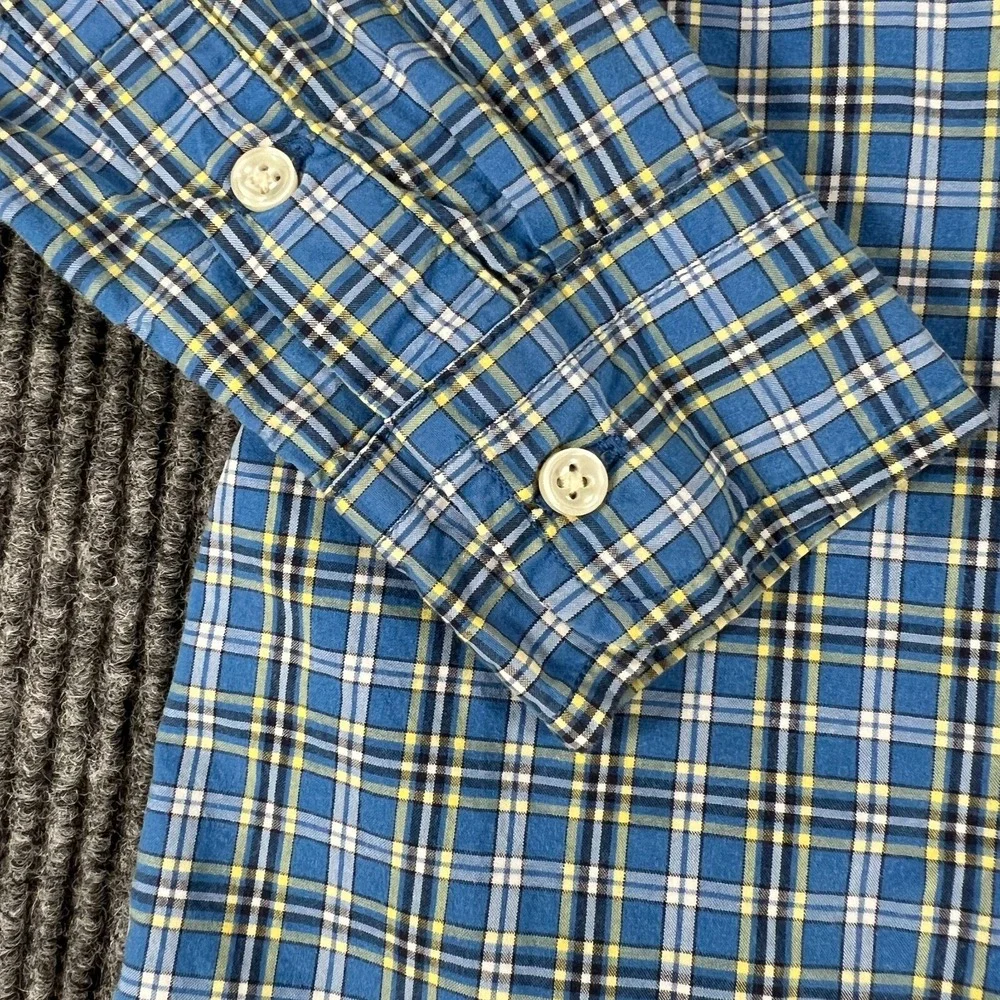 Ralph Lauren Shirt Youth Boys 7 Blue Plaid Long Sleeve Button Down Casual Dress